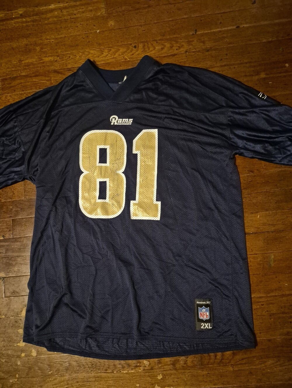 St. Louis LA Rams Torry Holt Mens Sz 2XL Blue Reebok Football Jersey